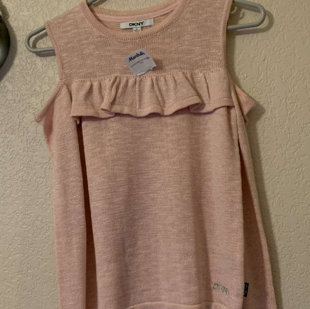 DKNY Knit Long Sleeve Shoulder Cut Out